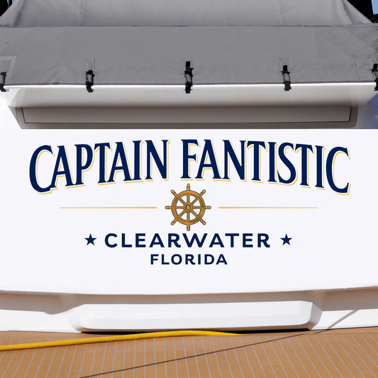 Custom Boat Stern Decal Sticker Sign | Boat Stern Name & Hailing City (Port) Sign