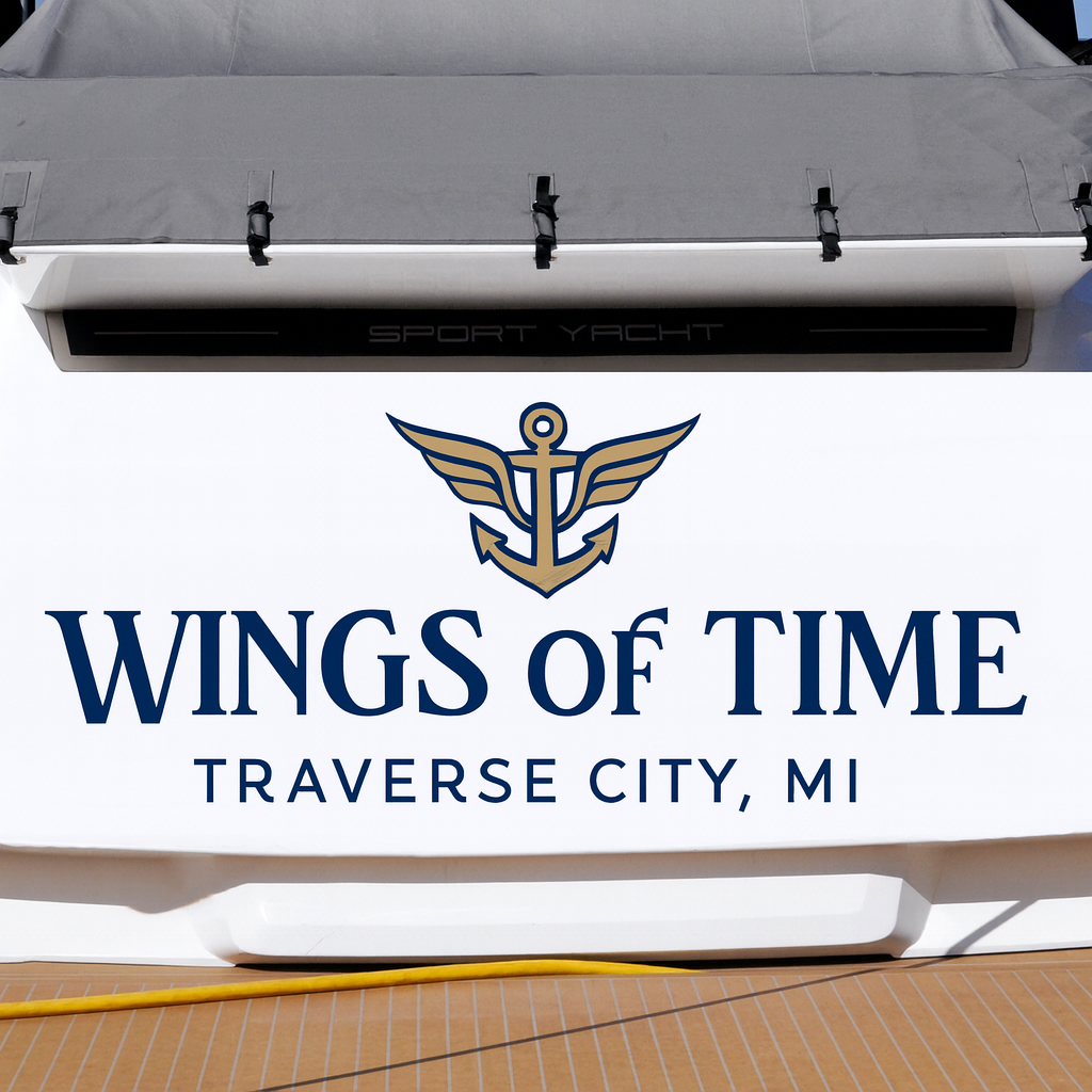 Custom Boat Stern Decal Sticker Sign | Boat Stern Name & Hailing City (Port) Sign
