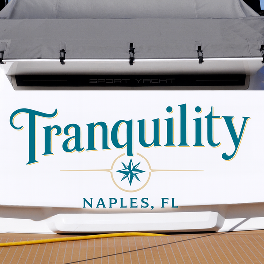 Custom Boat Stern Decal Sticker Sign | Boat Stern Name & Hailing City (Port) Sign