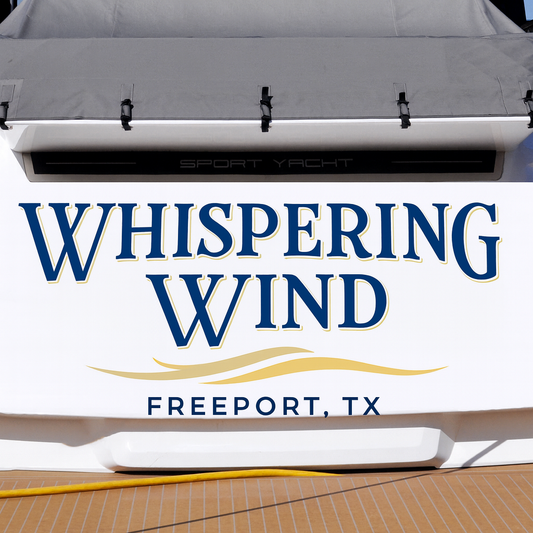 Custom Boat Stern Decal Sticker Sign | Boat Stern Name & Hailing City (Port) Sign