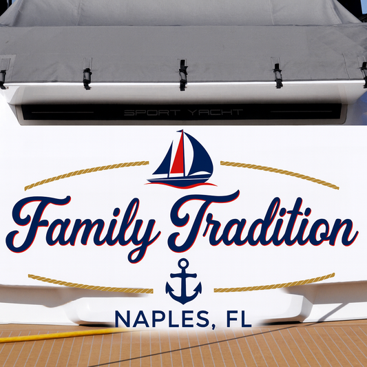 Custom Boat Stern Decal Sticker Sign | Boat Stern Name & Hailing City (Port) Sign