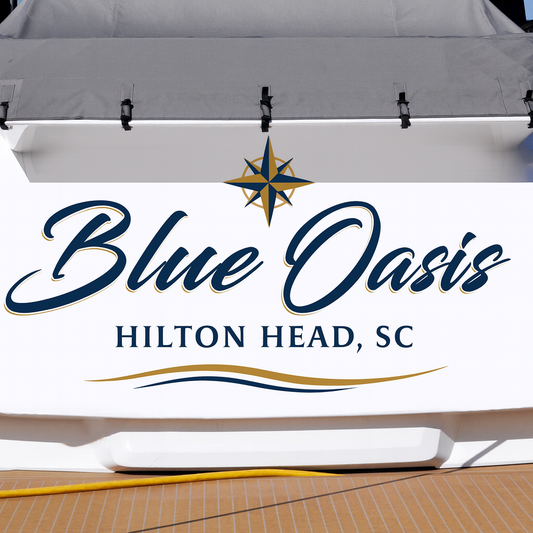 Custom Boat Stern Decal Sticker Sign | Boat Stern Name & Hailing City (Port) Sign
