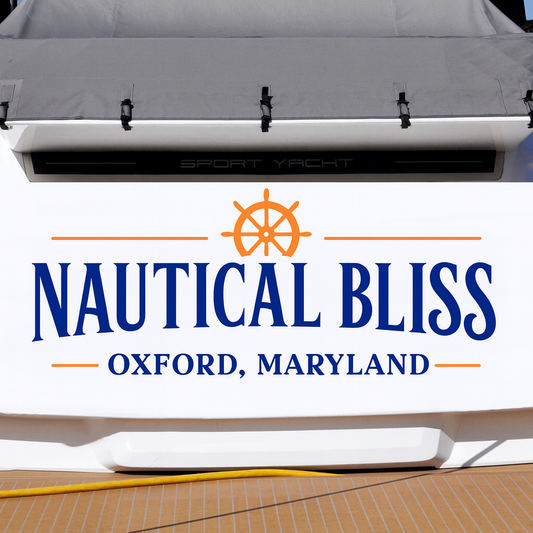 Custom Boat Stern Decal Sticker Sign | Boat Stern Name & Hailing City (Port) Sign