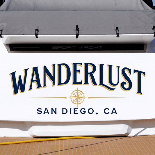 Custom Boat Stern Decal Sticker Sign | Boat Stern Name & Hailing City (Port) Sign
