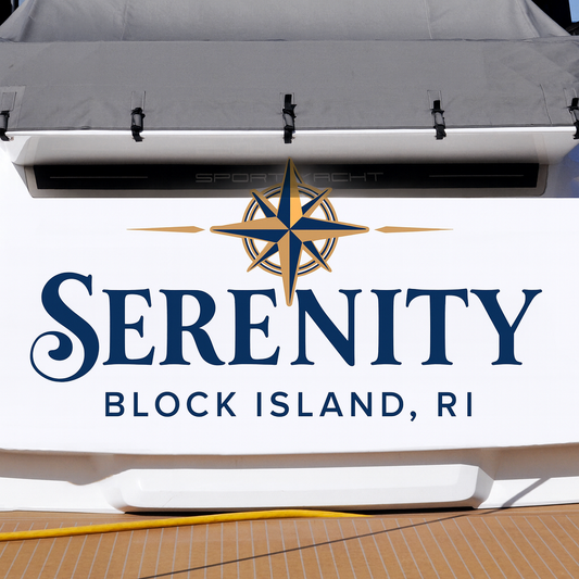 Custom Boat Stern Decal Sticker Sign | Boat Stern Name & Hailing City (Port) Sign