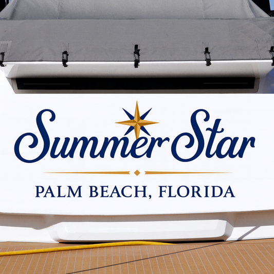 Custom Boat Stern Decal Sticker Sign | Boat Stern Name & Hailing City (Port) Sign