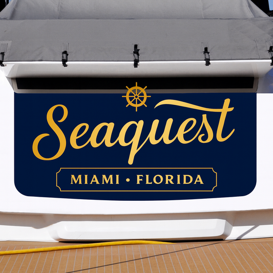 Custom Boat Stern Decal Sticker Sign | Boat Stern Name & Hailing City (Port) Sign