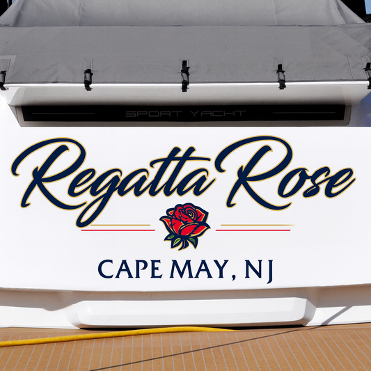 Custom Boat Stern Decal Sticker Sign | Boat Stern Name & Hailing City (Port) Sign