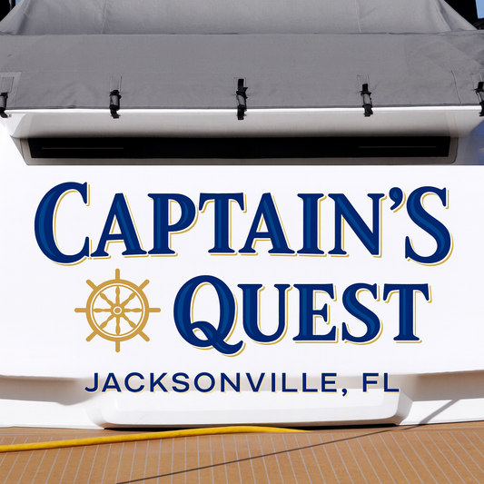 Custom Boat Stern Decal Sticker Sign | Boat Stern Name & Hailing City (Port) Sign