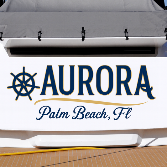 Custom Boat Stern Decal Sticker Sign | Boat Stern Name & Hailing City (Port) Sign