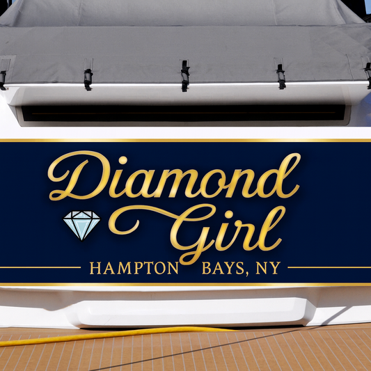 Custom Boat Stern Decal Sticker Sign | Boat Stern Name & Hailing City (Port) Sign