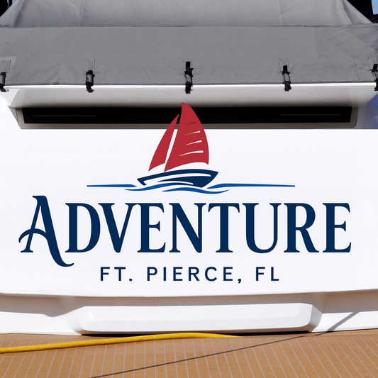 Custom Boat Stern Decal Sticker Sign | Boat Stern Name & Hailing City (Port) Sign