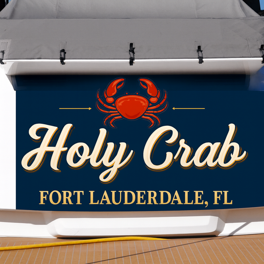 Custom Boat Stern Decal Sticker Sign | Boat Stern Name & Hailing City (Port) Sign