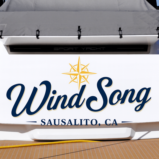 Custom Boat Stern Decal Sticker Sign | Boat Stern Name & Hailing City (Port) Sign