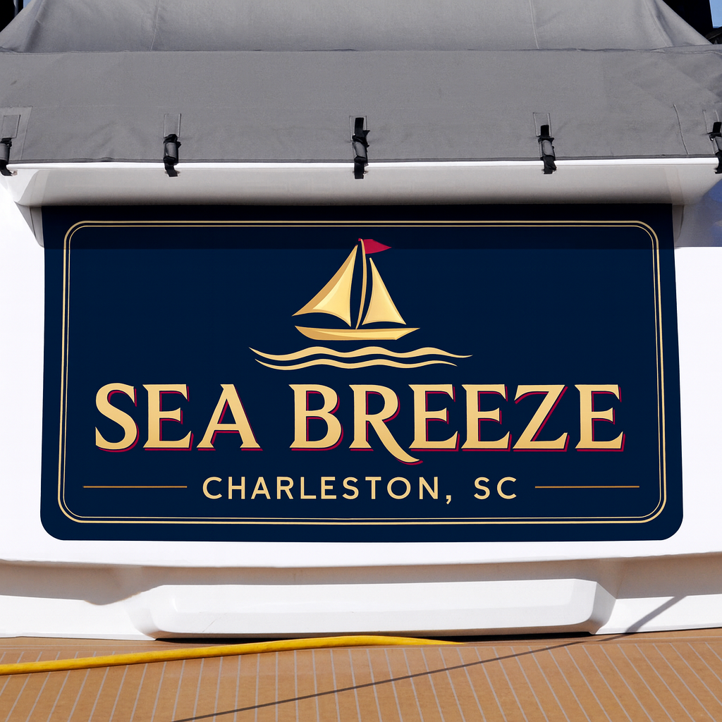 Custom Boat Stern Decal Sticker Sign | Boat Stern Name & Hailing City (Port) Sign
