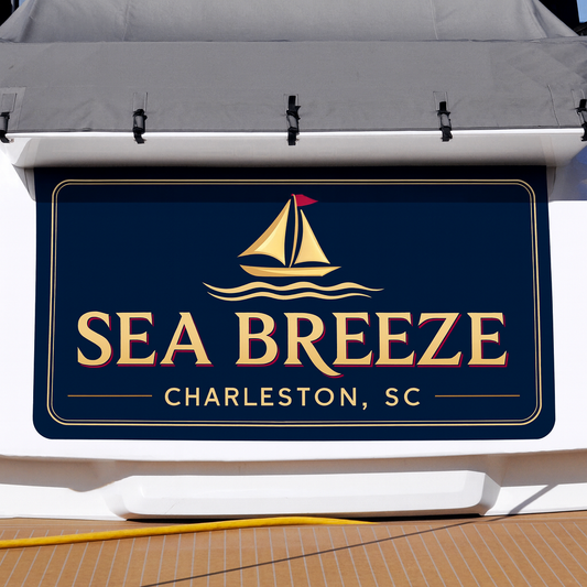 Custom Boat Stern Decal Sticker Sign | Boat Stern Name & Hailing City (Port) Sign