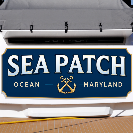 Custom Boat Stern Decal Sticker Sign | Boat Stern Name & Hailing City (Port) Sign