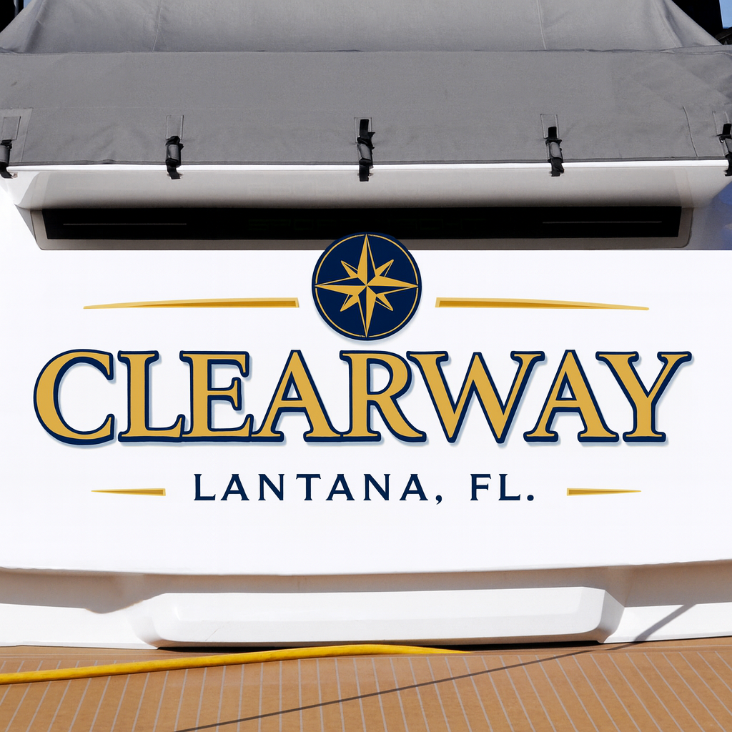 Custom Boat Stern Decal Sticker Sign | Boat Stern Name & Hailing City (Port) Sign