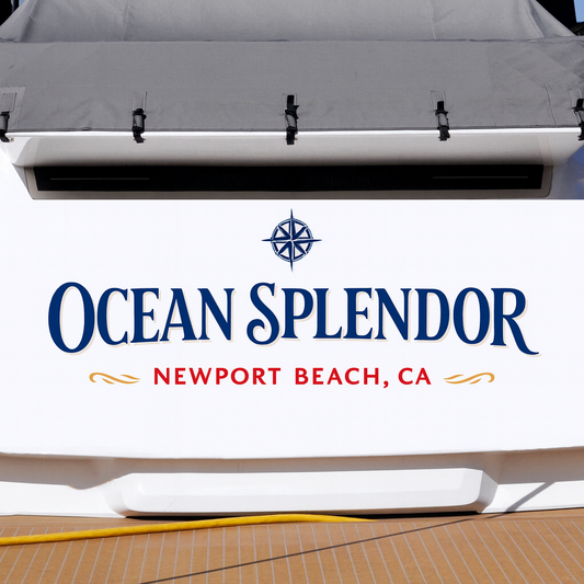 Custom Boat Stern Decal Sticker Sign | Boat Stern Name & Hailing City (Port) Sign