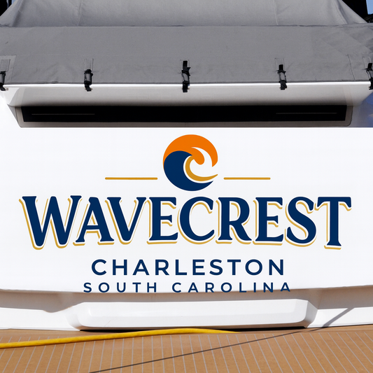 Custom Boat Stern Decal Sticker Sign | Boat Stern Name & Hailing City (Port) Sign