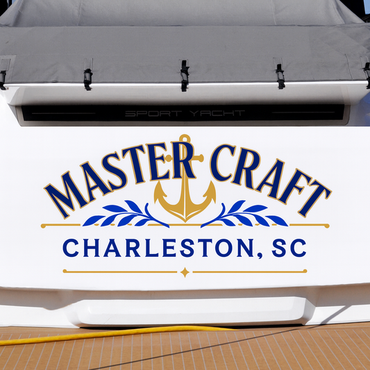 Custom Boat Stern Decal Sticker Sign | Boat Stern Name & Hailing City (Port) Sign