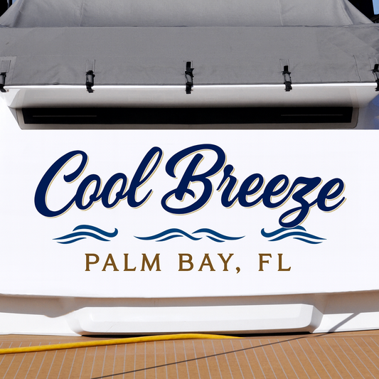 Custom Boat Stern Decal Sticker Sign | Boat Stern Name & Hailing City (Port) Sign