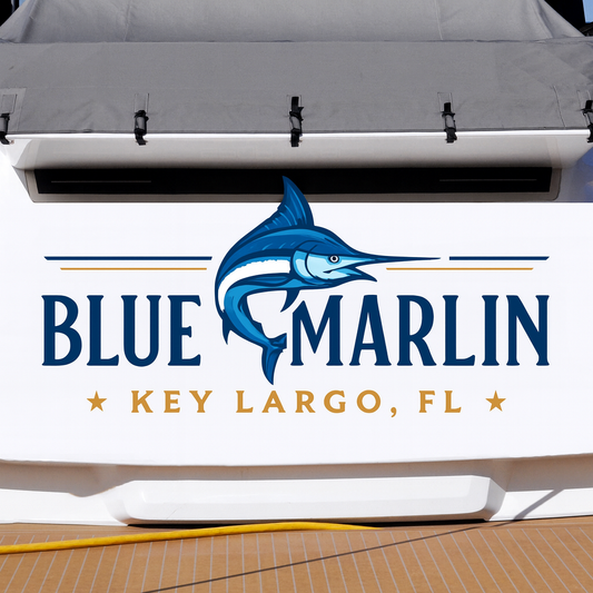 Custom Boat Stern Decal Sticker Sign | Boat Stern Name & Hailing City (Port) Sign