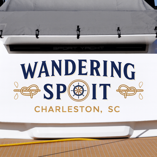 Custom Boat Stern Decal Sticker Sign | Boat Stern Name & Hailing City (Port) Sign