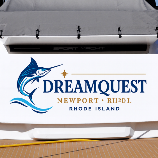 Custom Boat Stern Decal Sticker Sign | Boat Stern Name & Hailing City (Port) Sign