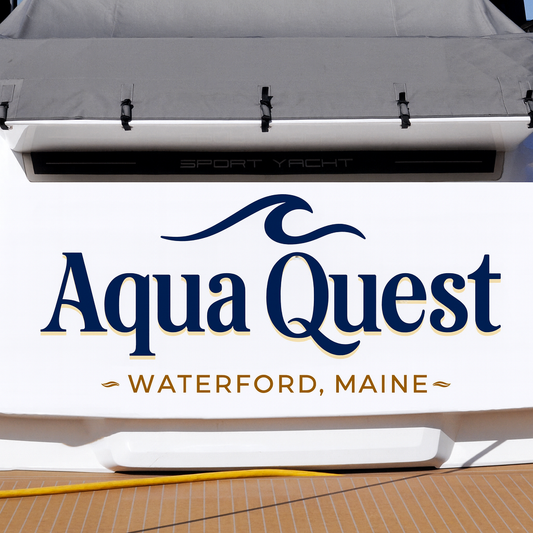 Custom Boat Stern Decal Sticker Sign | Boat Stern Name & Hailing City (Port) Sign