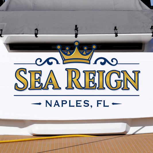 Custom Boat Stern Decal Sticker Sign | Boat Stern Name & Hailing City (Port) Sign