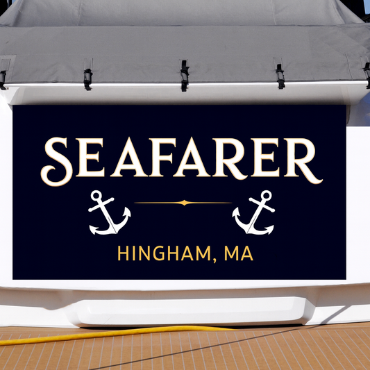 Custom Boat Stern Decal Sticker Sign | Boat Stern Name & Hailing City (Port) Sign