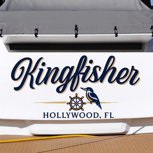 Custom Boat Stern Decal Sticker Sign | Boat Stern Name & Hailing City (Port) Sign