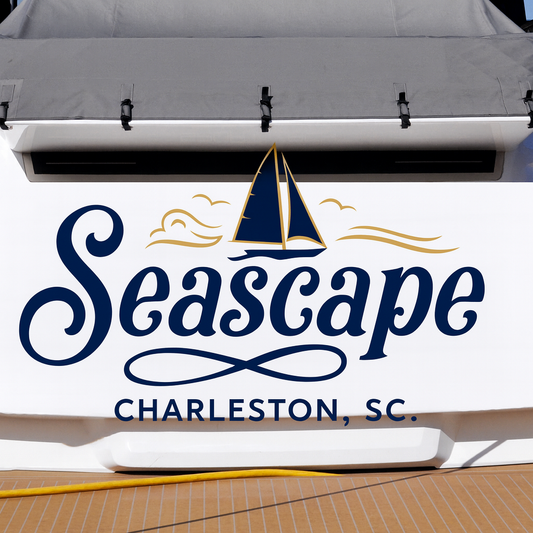 Custom Boat Stern Decal Sticker Sign | Boat Stern Name & Hailing City (Port) Sign