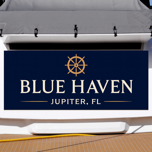 Custom Boat Stern Decal Sticker Sign | Boat Stern Name & Hailing City (Port) Sign