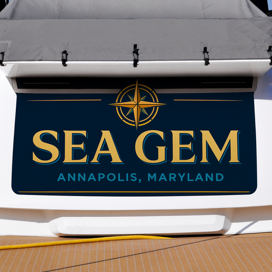 Custom Boat Stern Decal Sticker Sign | Boat Stern Name & Hailing City (Port) Sign