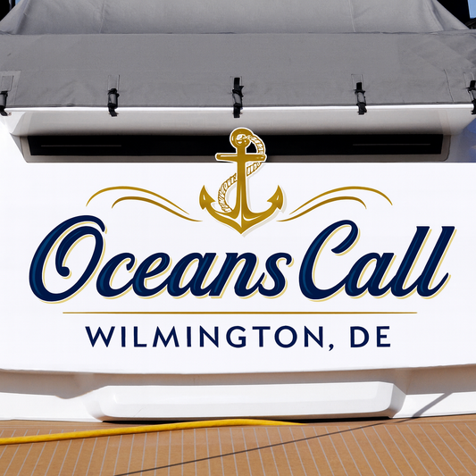 Custom Boat Stern Decal Sticker Sign | Boat Stern Name & Hailing City (Port) Sign