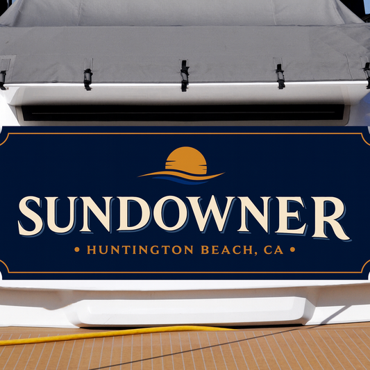 Custom Boat Stern Decal Sticker Sign | Boat Stern Name & Hailing City (Port) Sign