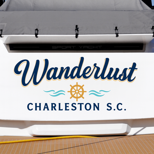 Custom Boat Stern Decal Sticker Sign | Boat Stern Name & Hailing City (Port) Sign