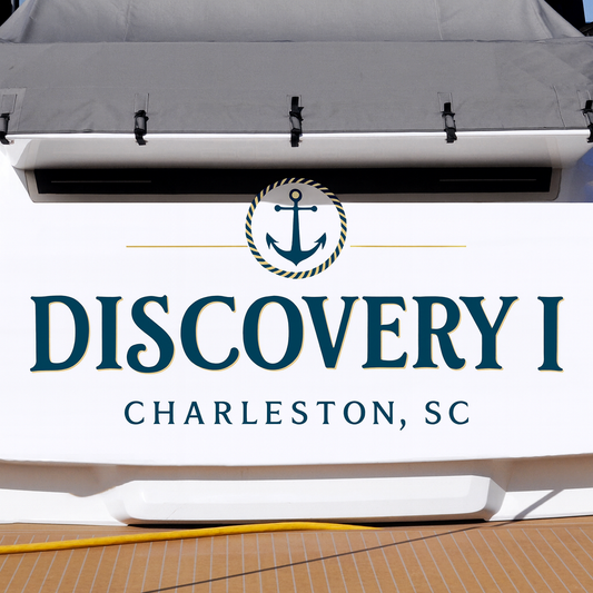Custom Boat Stern Decal Sticker Sign | Boat Stern Name & Hailing City (Port) Sign