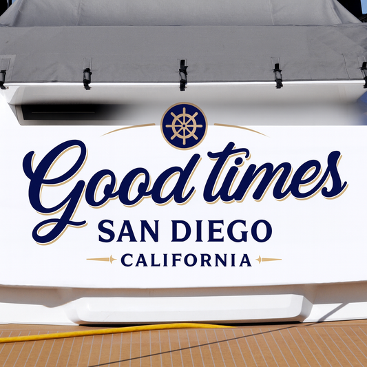 Custom Boat Stern Decal Sticker Sign | Boat Stern Name & Hailing City (Port) Sign