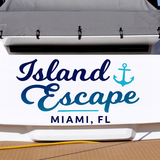 Custom Boat Stern Decal Sticker Sign | Boat Stern Name & Hailing City (Port) Sign