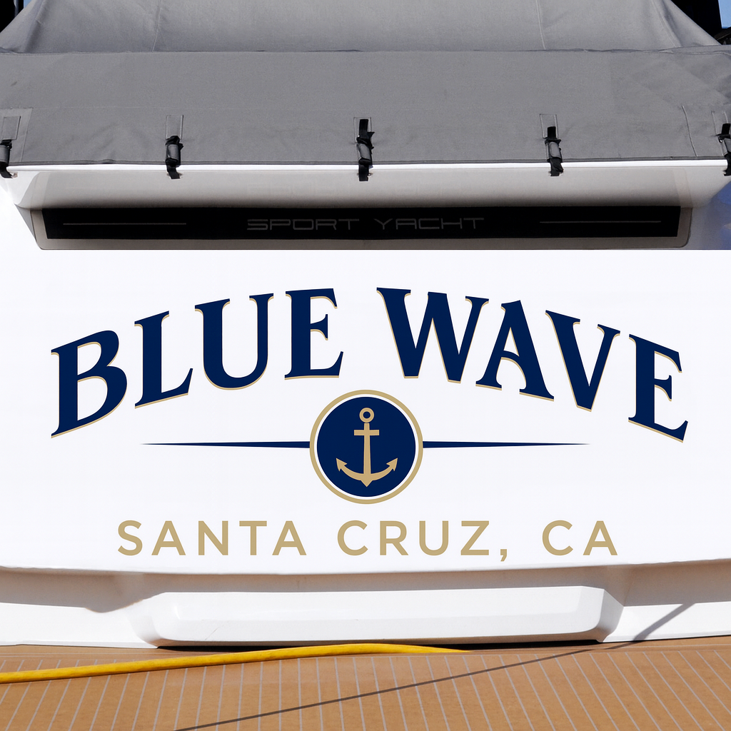 Custom Boat Stern Decal Sticker Sign | Boat Stern Name & Hailing City (Port) Sign