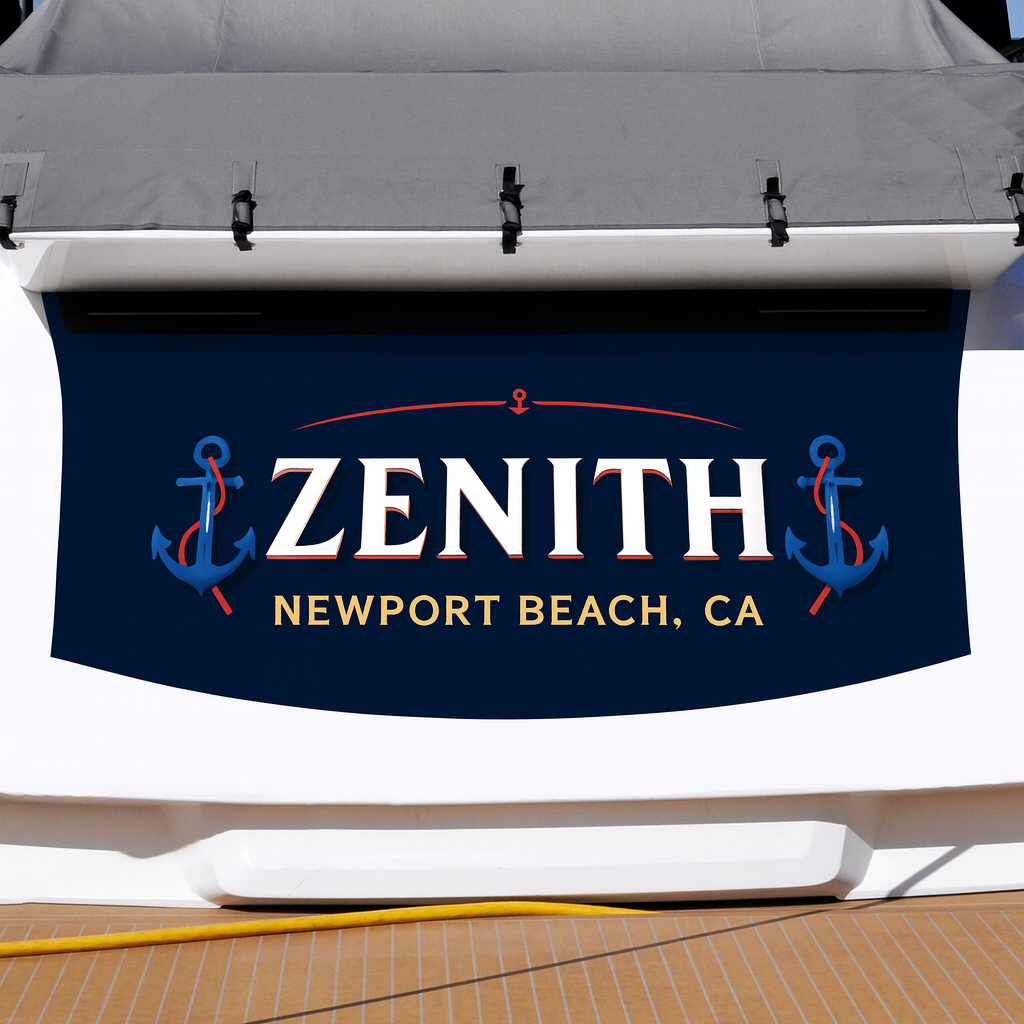 Custom Boat Stern Decal Sticker Sign | Boat Stern Name & Hailing City (Port) Sign