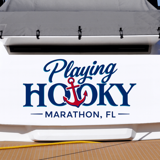 Custom Boat Stern Decal Sticker Sign | Boat Stern Name & Hailing City (Port) Sign