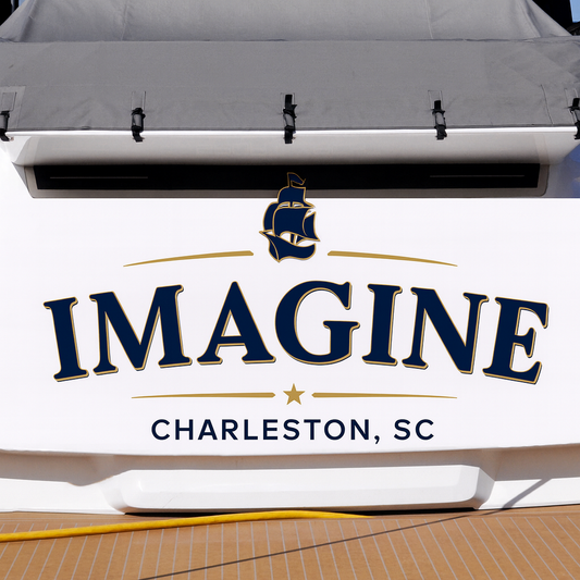 Custom Boat Stern Decal Sticker Sign | Boat Stern Name & Hailing City (Port) Sign