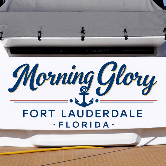 Custom Boat Stern Decal Sticker Sign | Boat Stern Name & Hailing City (Port) Sign