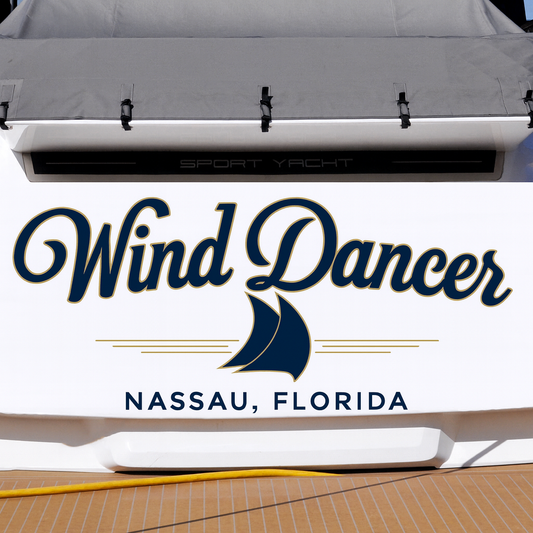 Custom Boat Stern Decal Sticker Sign | Boat Stern Name & Hailing City (Port) Sign