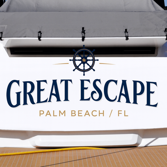 Custom Boat Stern Decal Sticker Sign | Boat Stern Name & Hailing City (Port) Sign
