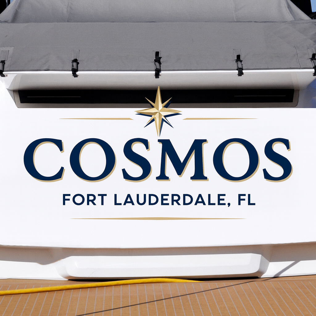 Custom Boat Stern Decal Sticker Sign | Boat Stern Name & Hailing City (Port) Sign